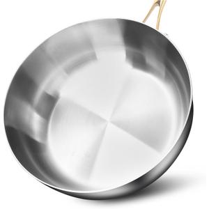 SUS316 Stainless Steel Frying Pan, 7-Layered Professional Skillets, 8 Inch Small PFOA and PTFE Free Cookware, Dishwasher and Oven Safe Saute Pans