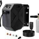 Electric Wall Mounted Power Washer -5000PSI 3.4GPM Adjustable Pressure Washer, Power Washer with GFCI Power Cord 100FT Retractable Hose and 1L Foam Canno for Cars, Driveways, Patios