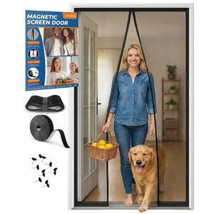 Premium Magnetic Screen Door, Heavy-Duty Reinforced Mesh, Ultra-Dense Weave, Smooth Auto-Close, Pets & Kids  Hands-Free, No-Gap Seal (Screen 34"x82")