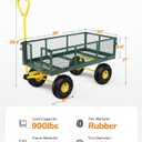 Firstness 900 Lbs Heavy Duty Metal Garden Wagon Cart, Green