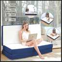 CYMULA Folding Mattress Queen Size,4 inch Memory Foam Tri Portable Trifold Mattress Topper Queen with Breathable & Washable Cover, Foldable Sofa for Camping