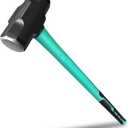 Sledge and Club Hammer with Heavy Duty Construction, Ergonomic No-Slip H-Grip Handle, Fiberglass Core, High Strength Steel for Construction,Land Management, Yard Work (B-8LB)