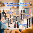 HEYSTOP Sports Accessories for Nintendo Switch 2 ,10 in 1 Family Sports Accessories Kit for Nintendo Switch 2 Games, with Leg Strap,Golf Clubs,Tennis Rackets,Sword Grips,Joy-con wrist straps