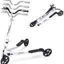 AODI 3 Wheel Foldable Scooter Swing Scooter Tri Slider Kick Wiggle Scooters Push Drifting with Adjustable Handle for Boys/Girl/Adult Age 8 Years Old and Up (White)
