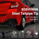 Car Exhaust Tip 2.5 inch Inlet, Universal Heart Shaped Exhaust Pipe Straight Muffler Tip Modification Tail Pipe Stainless Steel Tail Throat, Adjustable Thickened Pipe