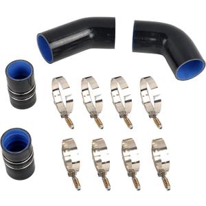 Heavy Duty Silicone Intercooler Boot Kit Compatible with 2004-2005 Chevrolet GMC 6.6L Duramax LLY Black