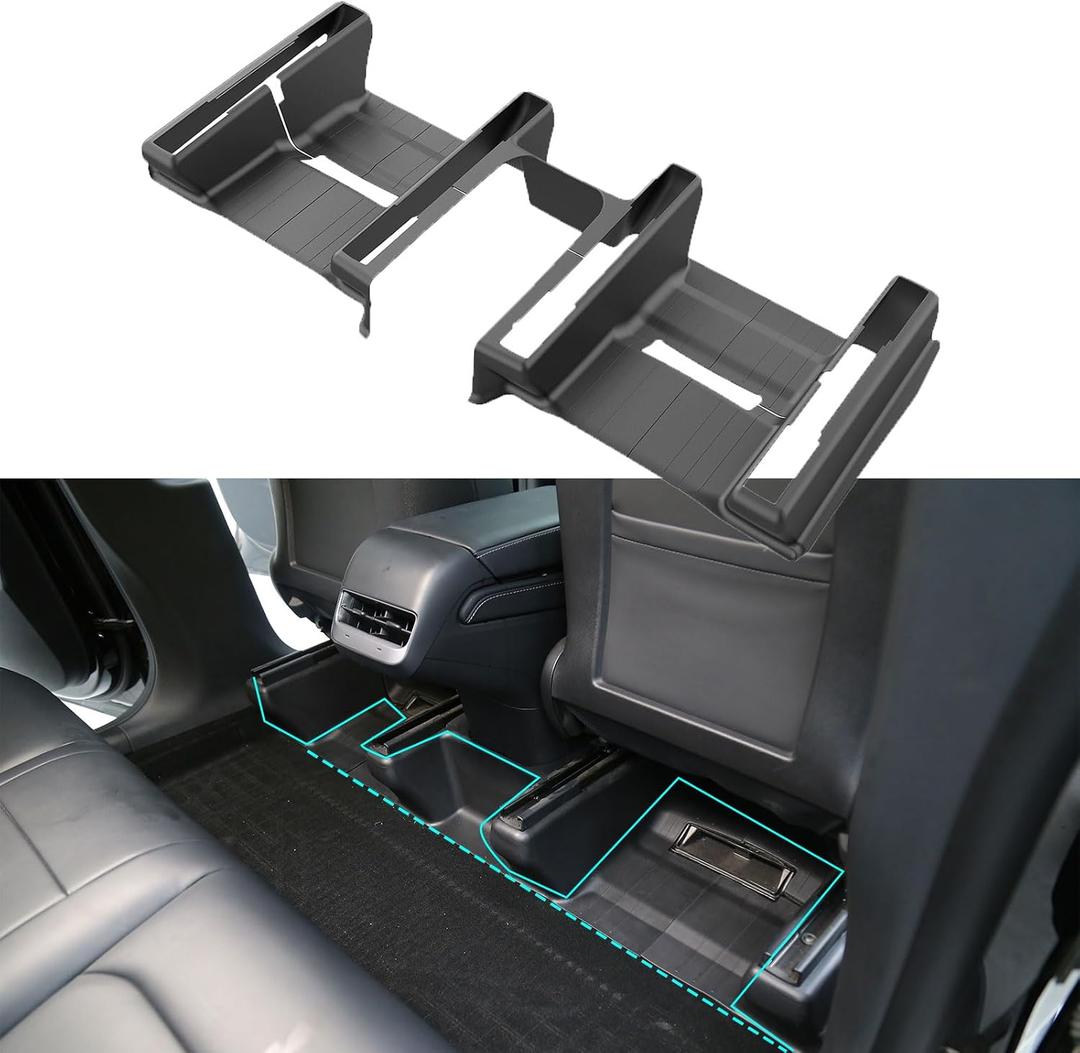 ASVEGE Tesla Model Y Seat Slide Rail Pad Cover for 2021-2025 Model Y (3 PCS) Underseat Protector TPE Seat Kick Wrap Kits Front Rear Console Seat Track Scratch-Resistant Anti-Kick Case Shells