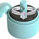 Ring Holder Keychain, Jewelry Organizer & Storage, Portable Waterproof Case with Protective Sponge, Ideal Gym & Travel Accessory (Blue)