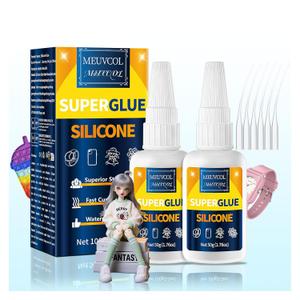 Silicone Glue 100g - Fast-Bonding & Waterproof Silicone Adhesive for Silicon Rubber, Model, Toys, TPU, TPR, TPE - Clear Liquid Silicone Adhesive for Crafts, 6 Applicator Nozzles