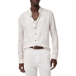 John Varvatos Men's Luca Shirt (Medium, Chalk)