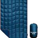 Camping Blanket, Packable Puffy Blanket Down Alternative Blanket Lightweight Windproof Water Resistant for Outdoors,Hiking, Backpacking,Beach,Car,Picnic,Stadium 39x55in (kids, Navy)