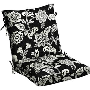 ARDEN Outdoor Plush Modern Tufted Blowfill Dining Chair Cushion, 21 x 40, Rain-Proof, Fade Resistant, Tufted Cushion for Dining and Bistro Chairs Ashland Black Jacobean, 19"L x 21"W x 5"H