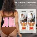FeelinGirl Waist Trainer Belt Waist Cincher Trimmer Ab Belt Tummy Control Body Shaper with Triple Wrap Women and Men (Pink, XXXL)