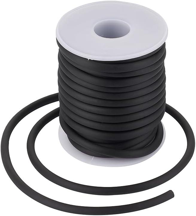 Pandahall 10.93 Yards/Roll 5mm Hollow Pipe Tubuing Rubber Cord with 3mm Hole Solid Rubber Tube Cord with Plasic Spool (Black) Pandahall 10.93 Yards/Roll 5mm Hollow Pipe Tubuing Rubber Cord with 3mm Hole Solid Rubber Tube Cord with Plasic Spool (Black)