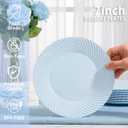 7 Inch Blue Plastic Plates, 100 Count Disposable Heavy Duty Dessert Plates, Disposable Blue Salad Plates,Premium Hard Plates for Party, Weddings & Events