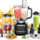 All-in-One Blender & Food Processor, 10-in-1 Professional Blender for Smoothies, Ice Crushing, Dough Making, Chopping, Grinding, Slicing & Shredding, Dishwasher Safe for Kitchen & Home Use