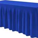 EMART Blue Tablecloth for 6ft Rectangle Table Skirt, Spandex Wrinkle Resistant TableCover for Banquet Wedding Birthday Party (72" x 30" (Rectangular))