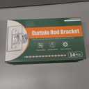 MUAKIOY No Drill Curtain Rod Holders, Heavy Duty Self Adhesive Curtain Brackets Hooks, Adjustable Nail-Free Stick on Wall Hangers for Bathroom, Bedroom, Kitchen and Livingroom (14 Pack)