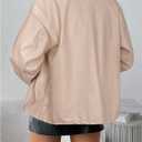 Verdusa Women's PU Leather Jacket Zip Up Long Sleeve Collared Bomber Coats Outwear (XS)