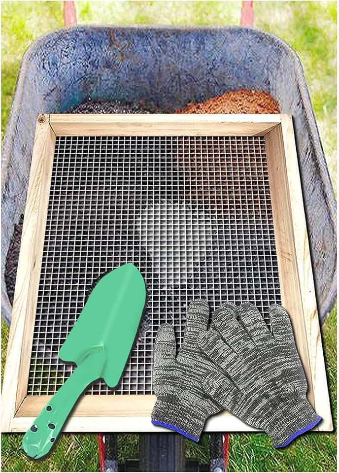 Soil Sifter, Dirt Sifter for Gardening, Compost Sifter, Garden Sieve, Light Wood Sifter for Rocks, Screen Sifter Top Soil/Peat Moss/Worm/Leaves/Loam Soil/Sand,Great Garden Tool for Plants & Vegetables