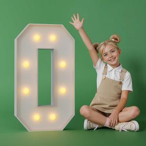 2.3FT Marquee Letters O Large Light Up Letters Cool White Big Foam Cardboard Graduations Prom Marry Me Wedding Birthday Party Decorations Backdrop Sign O