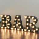 BAR - Illuminated LED Marquee Word Sign - Pre-Lit Pub Bar Sign - Battery Operated (23.03-in x 8.66-in) (Black)