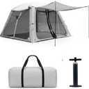 Abahub Inflatable Camping Tent with Hand Pump for 8 Person | Easy Setup Blow Up Tent with Built-in Canopy, Waterproof 210D Oxford Fabric, Breathable & Ventilated Outdoor Glamping Tent (8 Person)