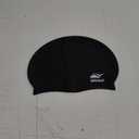 WHALE Extra Large Swim Cap for Women Men, Durable Silicone Swimming Hat with Ear Protection, Unisex Adults Bath Swimming Caps for Long Thick Curly Hair & Dreadlocks Braids Weaves Afro Hair (Black)