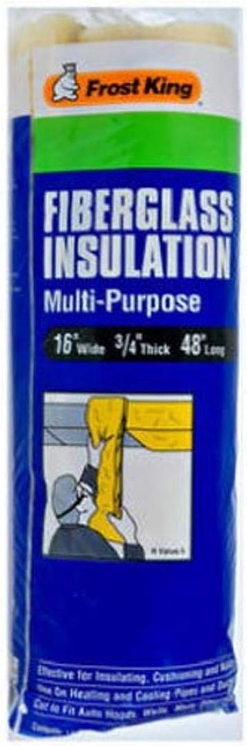 Frost King SP1 Multi-Purpose Fiberglass Insulation Roll, 16" W x 3/4" T x 48" L