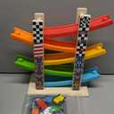 WOOD CITY Toddler Toys for 1 2 3 Years Old, Wooden Car Ramp Racer Toy Vehicle Set with 5/7 Mini Cars & Race Tracks, Montessori Toys Craft Gift for Toddlers Boys and Girls (ramp Racer-5 Layers)