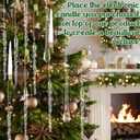 Flutesan 20 Sets Christmas Tree Candle Holders, Metal Christmas Candle Holders with Acrylic Icicle Teardrop Garland Hanging Ornaments Xmas Tree Candlestick for Holiday Party Winter Home Supplies