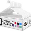 Utopia Home Plastic Hangers 50 Pack - Space Saving Clothes Hanger - Durable & Strong Closet Organizers and Storage with Built-in Strap Hooks - Essential for Shirts, Pants, Skirts & Coats (White)
