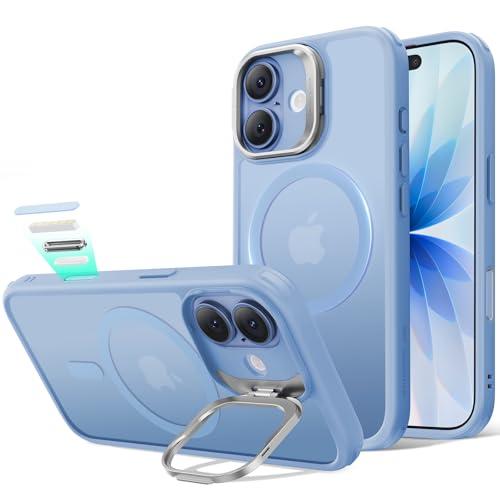 ESR for iPhone 17 Case with Stash Stand, Camera Control Cover Compatible with MagSafe, Military-Grade Drop Protection Magnetic Phone Case, Scratch-Resistant Back Cover,Frosted Light Blue