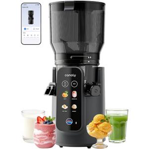 Canoly 4-in-1 Smart Cold Press Juicer C50, Juice,Smoothie,Sorbet & Nut Milk
7.1" XL Feed Chute, 100oz Juicer Machine, Touchscreen & Bluetooth App Control, AC Brushless Motor (Meteor Gray)