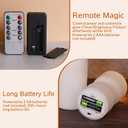 White Ribbed Flameless Pillar Candles with Remote, Real Wax Flickering Battery LED Candles Set of 2
