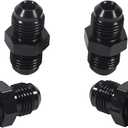 6AN Male To 6AN,Thread Size of 6AN Is 9/16-18 Unf,Male Flare Coupler Usually Used In Fuel System,Such As Fuel Hose Extend, Line Connect To Fuel Filter,Fuel Pump,Cooler System.Aluminum Black 4PCS.