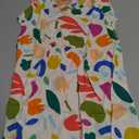 Girls Summer Ruffle Sleeve Floral Dresses Smocked Flowy A-Line Cotton Sundresses for Girl Casual Boho Dress 4-12 Y Multicolored