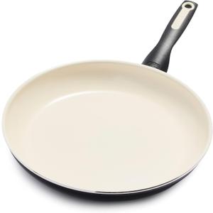 GreenPan Rio Healthy Ceramic Nonstick 12" Frying Pan Skillet, PFAS-Free, Dishwasher Safe, Black