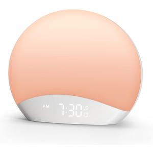 Reacher Sunrise Alarm Clock White Noise Machine with Night Light, Natural Wake Up Sunlight, 26 Soothing Sounds, Dimmable LED Light, Sound Machine Alarm Clock for Kids, Adults, Baby, Bedroom
