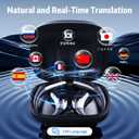 Ourlife AI Translation Earbuds Real Time,144 Language Translator Earbuds Offline Mode,60H Battery Bluetooth 5.4 Headphones Translation for Travel Business,iOS & Android Support
