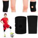 2 Pcs Kids Knee Brace, Youth Knee Compression Sleeve for Children Support for Boys Girls Basketball Volleyball Sports Gymnastics (Black,X-Large) (Black)