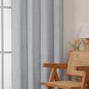 OVZME Grey Curtains 54 Inch Length 2 Panels Set, Light Filtering Textured Faux Linen Fabric Window Curtains for Bedroom, Rod Pocket Modern Drapes for Living Room Basement, 2x42Wx54L Inches