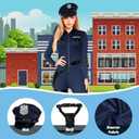 XXLOG Police Costume Adult Women Cop Costume Jumpsuit with Hat for Halloween Cosplay Dress Up Party (Blue, M)