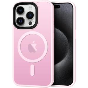 7 x CACOE Magnetic Case for iPhone 15 Pro Max 6.7 inch-Compatible with MagSafe & Magnetic Car Phone Mount,Not Yellowing Anti-Scratch (Pink)