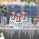 Chengu 24 Pcs Winter Snowman Drink Pouches 5 oz Portable and Reusable Adults Juice Bags with Lid Leak Proof Plastic Bags for Winter Party Favors Holiday Beverages Travel(48 Pcs)