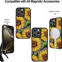 Fiyart Designed for iPhone 16 Pro Case Cute Sunflower Flowers Design Compatible with MagSafe,Soft Bumper with Hard PC Back Anti-Scratch Phone Cover for Women Girls 6.3"-Yellow