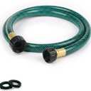 Flexible Garden Hose for Tight Spaces: 4FT Female to Female Short Water Hose for Outdoor Faucet Y Splitter with 2 Rubber Washers - Lead-Free and Lightweight