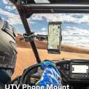 GDZN UTV Phone Mount for 1.5"-1.75" Roll Cage, Anti-Vibration Heavy Duty UTV/SXS Phone Holder with 360 Adjustable Arm, Aluminum Alloy Roll Bar Bracket Fit Polaris RZR, Can-Am for 4.7"-7.6" Devices