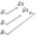 HOMEMYSTIQUE 5-Piece Bath Hardware Set with Towel Bar Towel Hook Toilet Paper Holder in Brushed Nickel NBHS775N
