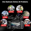 3 Channel Dash Camera for Cars, 4K UHD Dash Cam Front and Rear Inside with 64GB Card, 170+150+140 Wide Angle Recording, G-Sensor, Loop Recording, 24H Parking Monitor, Night Vision, 5GHz WiFi